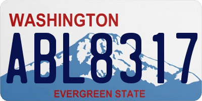 WA license plate ABL8317