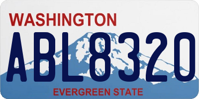 WA license plate ABL8320