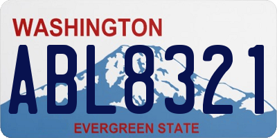 WA license plate ABL8321