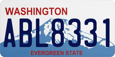 WA license plate ABL8331