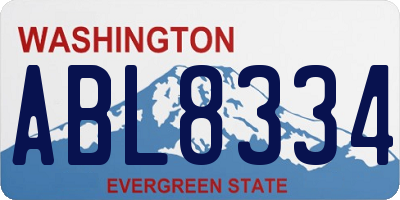 WA license plate ABL8334