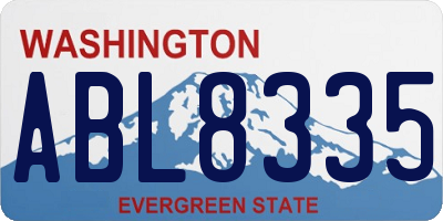 WA license plate ABL8335