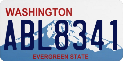 WA license plate ABL8341