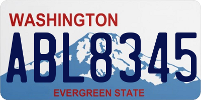 WA license plate ABL8345