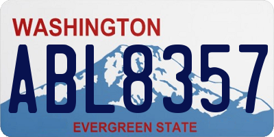 WA license plate ABL8357