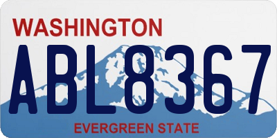 WA license plate ABL8367