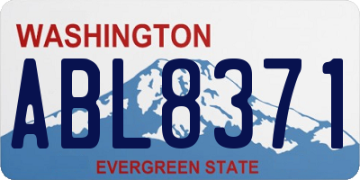WA license plate ABL8371