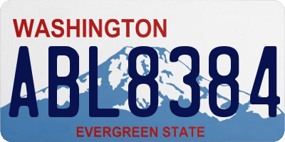WA license plate ABL8384