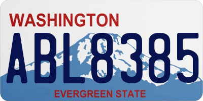 WA license plate ABL8385