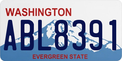 WA license plate ABL8391