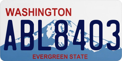 WA license plate ABL8403