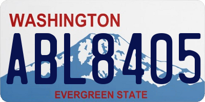 WA license plate ABL8405