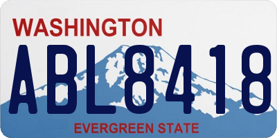 WA license plate ABL8418
