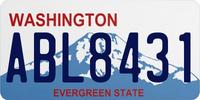 WA license plate ABL8431