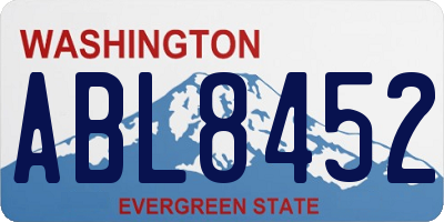 WA license plate ABL8452
