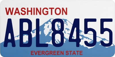 WA license plate ABL8455
