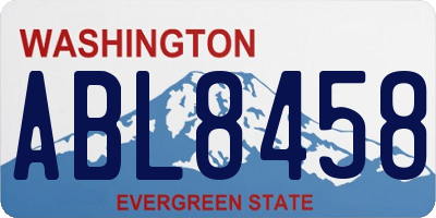 WA license plate ABL8458
