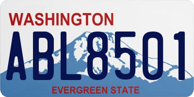 WA license plate ABL8501