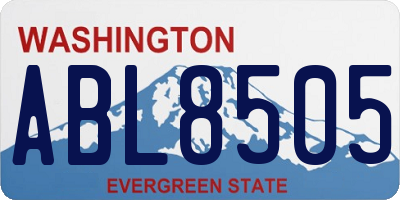 WA license plate ABL8505