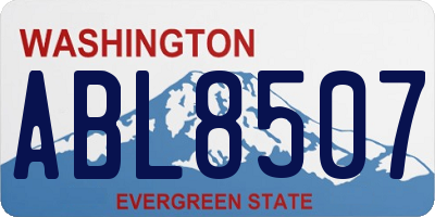 WA license plate ABL8507