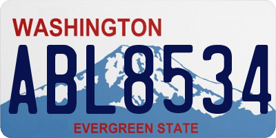 WA license plate ABL8534