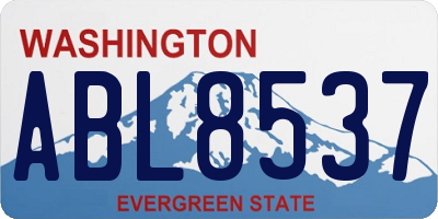 WA license plate ABL8537