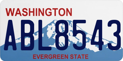 WA license plate ABL8543