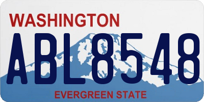 WA license plate ABL8548