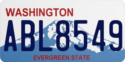 WA license plate ABL8549