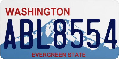 WA license plate ABL8554