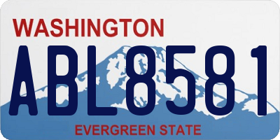 WA license plate ABL8581