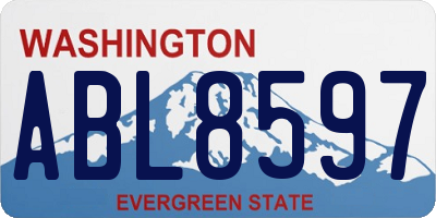 WA license plate ABL8597