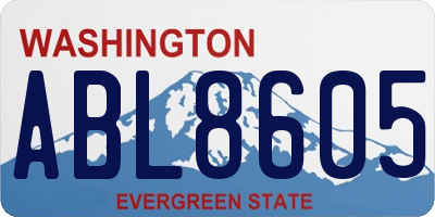 WA license plate ABL8605