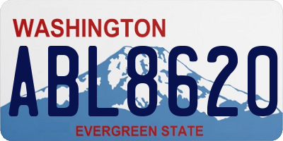 WA license plate ABL8620