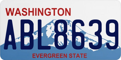 WA license plate ABL8639