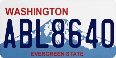 WA license plate ABL8640