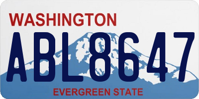 WA license plate ABL8647