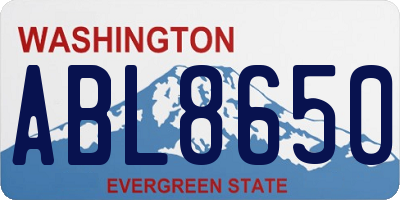 WA license plate ABL8650