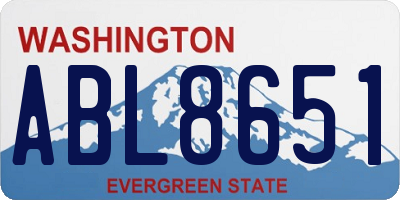 WA license plate ABL8651
