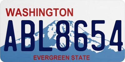 WA license plate ABL8654