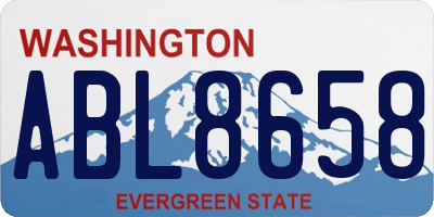 WA license plate ABL8658