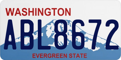 WA license plate ABL8672