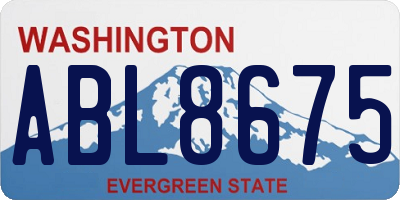 WA license plate ABL8675