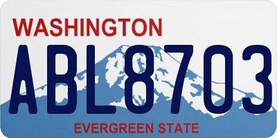 WA license plate ABL8703