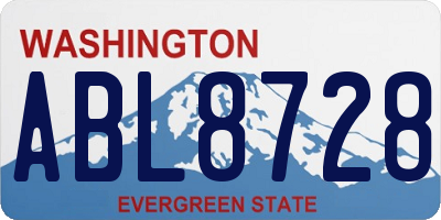WA license plate ABL8728