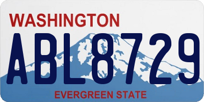 WA license plate ABL8729