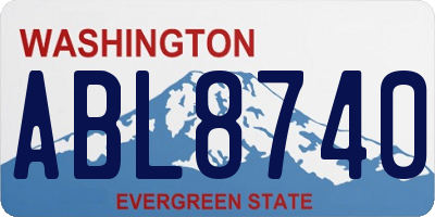 WA license plate ABL8740