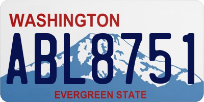 WA license plate ABL8751