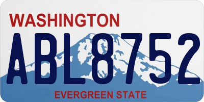 WA license plate ABL8752