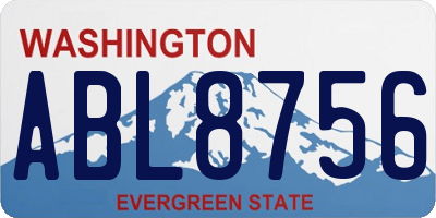 WA license plate ABL8756